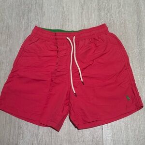 Polo Ralph Lauren pink salmon color Swim Shorts with green logo size small